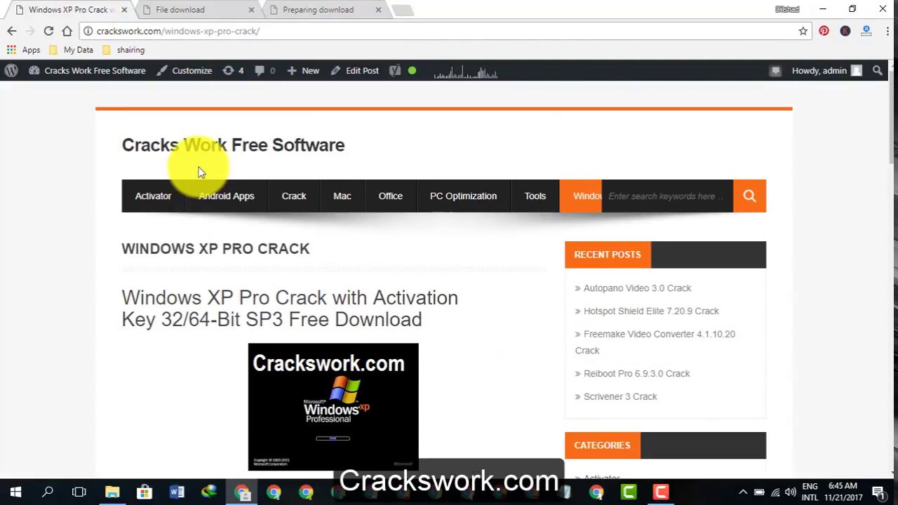 windows xp professional sp3 activation crack download